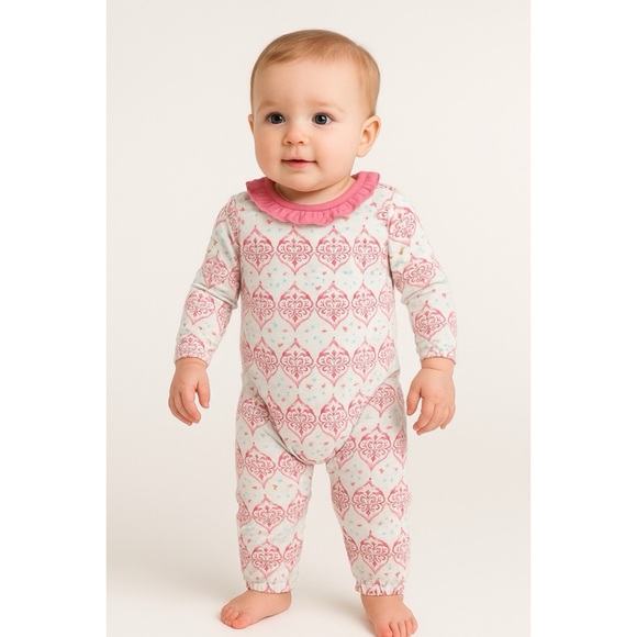 NWT Burt’s Bees Baby Ruffle Collar Onesie One Piece - Picture 1 of 10